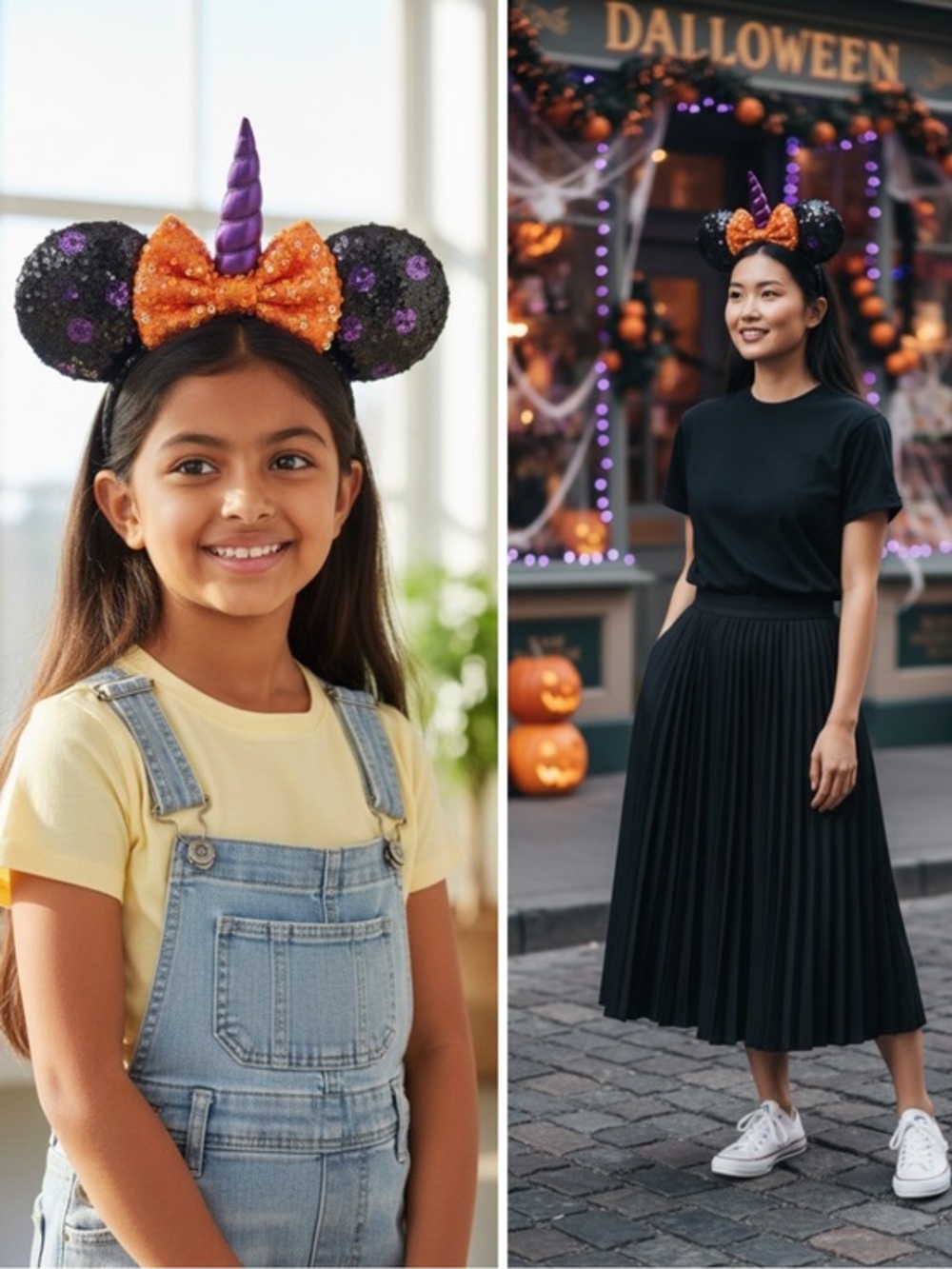 NWT Disney Collection Girls Halloween Unicorn Minnie Mouse Ears Headband NEW